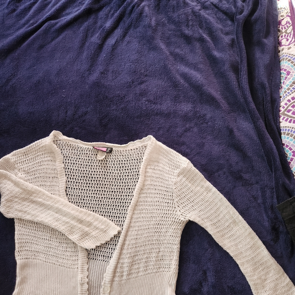 Say What? Cream Open-Knit Cardigan